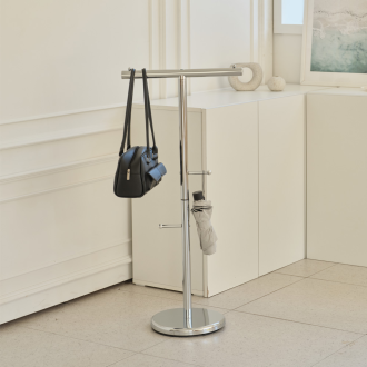 동서가구 롤리 스탠드 이동식 가방걸이 옷걸이 크롬 행거 DF927268