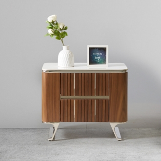 [라룬제이] 마르센 천연무늬목 원목 세라믹 협탁