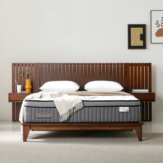 퍼니홈 릴리 III 원목 평상형 원목 침대 프레임 SS/Q/K/LK