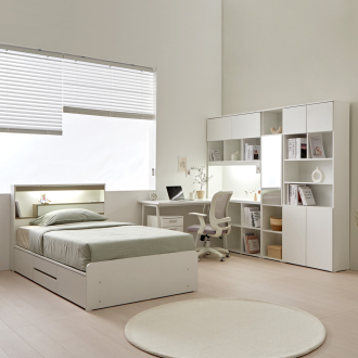 동서가구 E0 제니오 LED 수납침대＋캐시미론 메모리폼 매트리스 SS DF927385