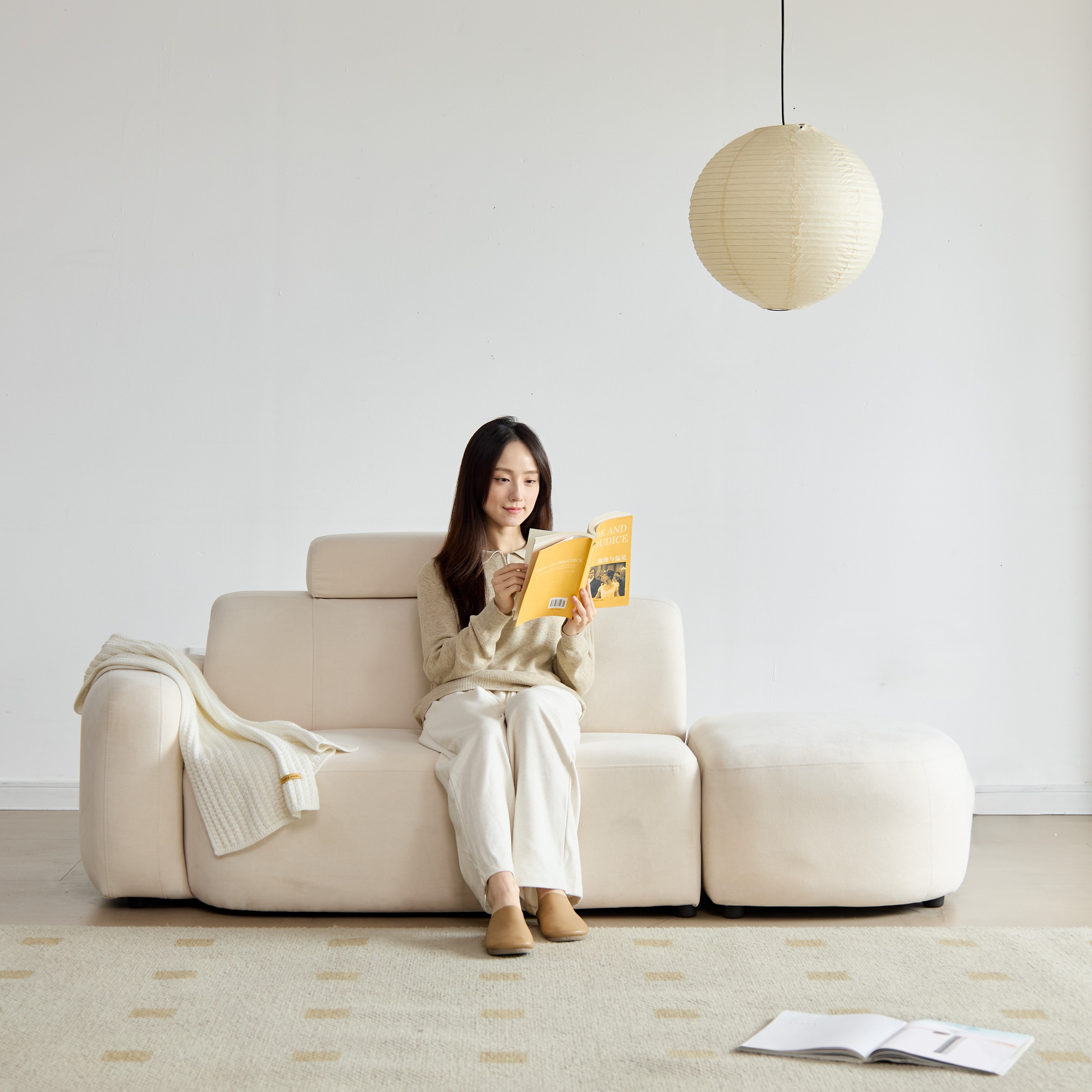 [출시특가] 라노 아쿠아텍스 2인용 패브릭 헤드레스트 모듈소파(스툴 포함)