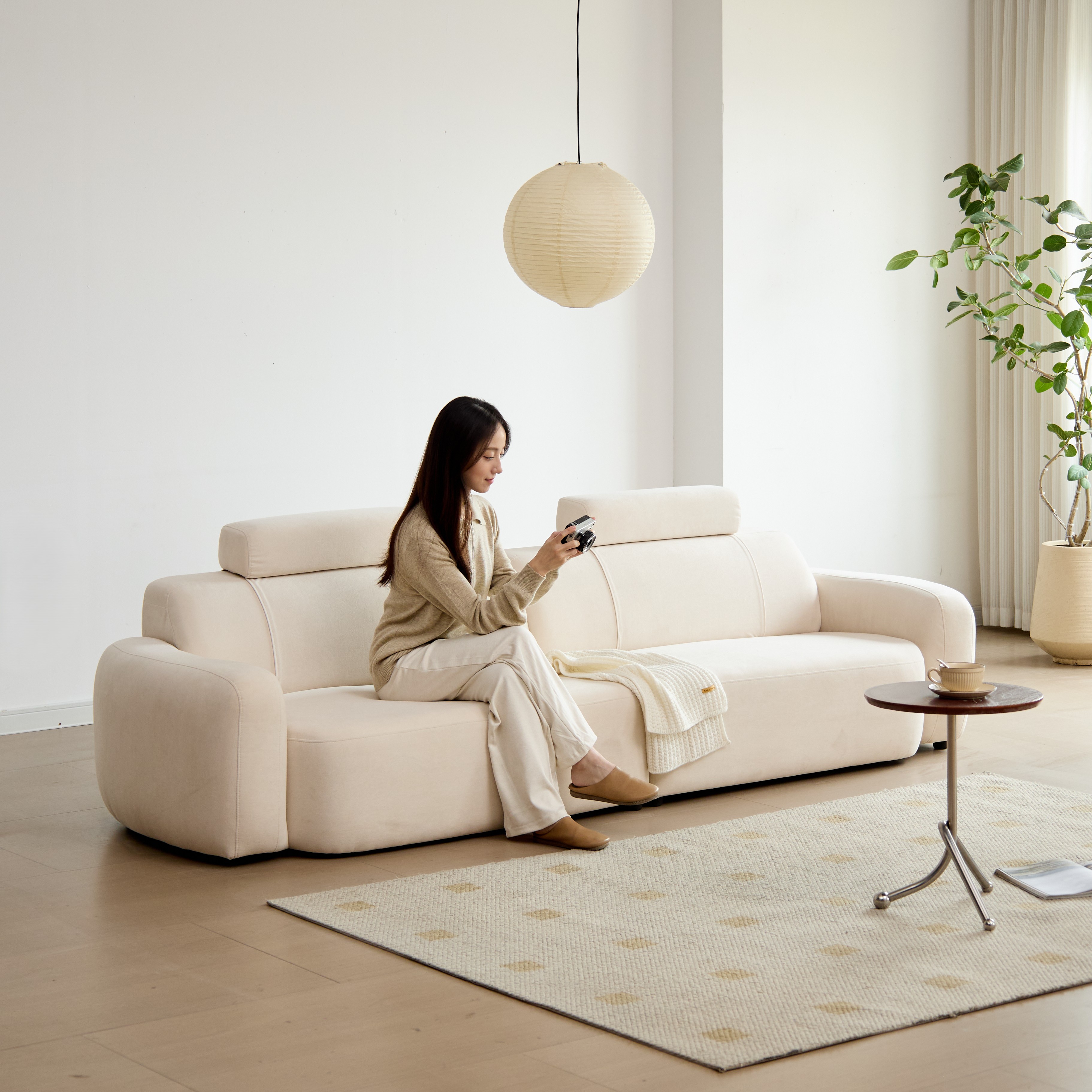 [출시특가] 라노 아쿠아텍스 4인용 패브릭 헤드레스트 모듈소파