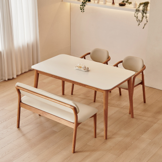 동서가구 로사 4인용 원목 세라믹 식탁 세트 1400 (의자2+2인 벤치1) DF927586