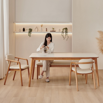 동서가구 로사 6인용 원목 세라믹 식탁 세트 1800 (의자2+3인 벤치1) DF927590