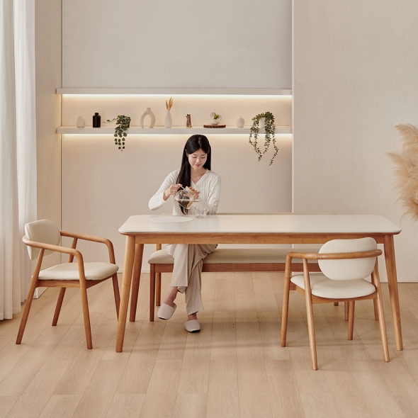 [단독특가] 동서가구 로사 원목 세라믹 식탁 모음 의자 테이블 스툴 세트 선택