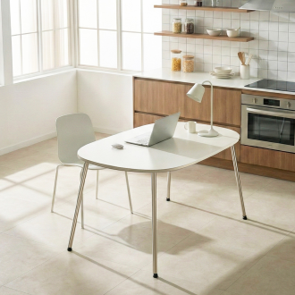 동서가구 E0 모어 1400 타원형 식탁 테이블 크롬 다리 DF927629