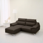 동서가구 뉴테라 천연면피가죽 소파 스툴미포함 라이트그레이, 4인용