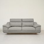 동서가구 뉴테라 천연면피가죽 소파 스툴미포함 라이트그레이, 4인용