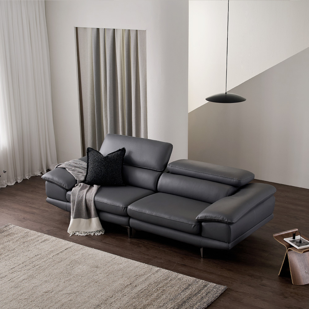 케이하우스홀드 카든 면피 가죽소파 3인용 3.5인용 헤드레스트 국내제작 쇼파