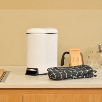 [하우스레시피] 밀리 무소음 페달 휴지통 슬림 5L (2color)