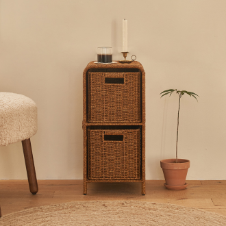 동서가구 라누 PP라탄 2단 슬림 수납장 DF927297