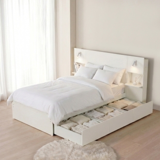 [단독특가]동서가구 E0 클레어 수납침대 모음 SS/Q 짧은서랍 빅서랍 헤드 무헤드 선택