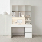 [단독사전예약중] 동서가구 플로우 LED 몰입형 정면책상 책장 서랍 세트 모음