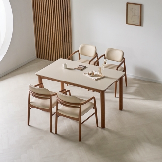 [라룬제이] 모나크 세라믹 4인 원목 식탁세트