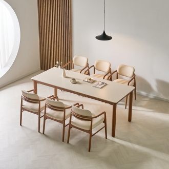 [라룬제이] 모나크 세라믹 6인 원목 식탁세트
