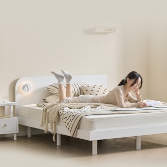 [출시특가]라움 LED 평상형 저상형 침대프레임 원목침대(슈퍼싱글/퀸사이즈) 3color