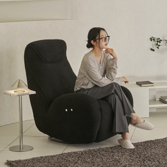 프린홈 포엘 부클레 패브릭 1인용 전동 리클라이너 소파 4colors