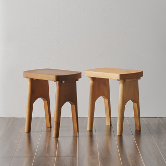 [바우미스트]다담 원목 라운드 화장대의자 스툴