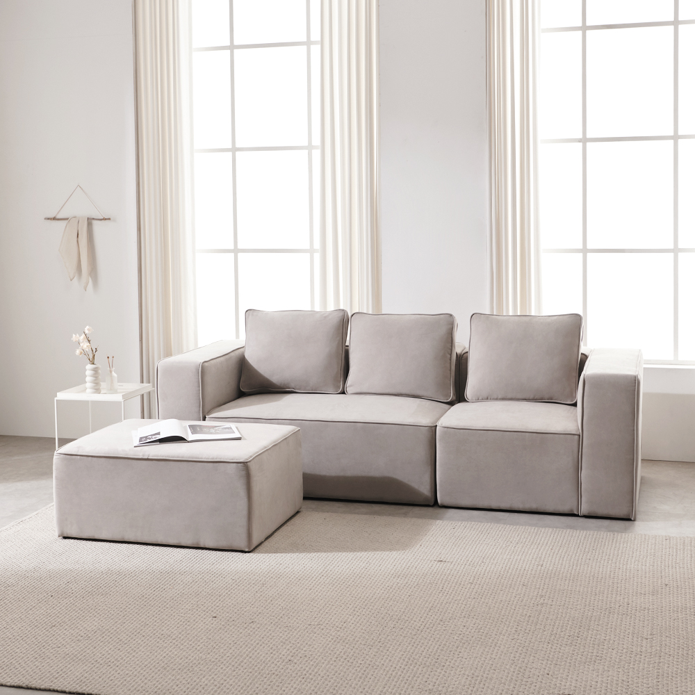 시월구일 큐브 아쿠아텍스 패브릭 3인용 4인용 모듈 소파 스툴 추가 가능