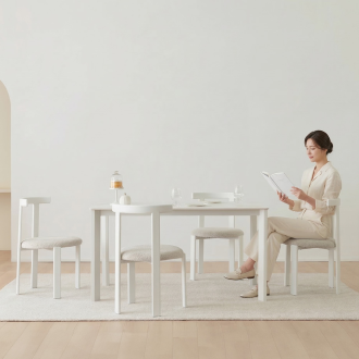 [단독특가]동서가구 세라믹 4인용 식탁 론디 쿠션 체어 세트 1400 (+의자 4개) DF928090