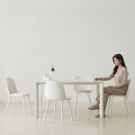 [단독특가]동서가구 세라믹 4인용 식탁 젤리 쿠션 체어 세트 1400 (+의자 4개) DF928085