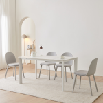 [단독특가]동서가구 세라믹 4인용 식탁 젤리 쿠션 체어 세트 1400 (+의자 4개) DF928085