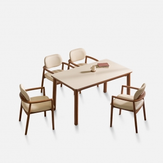 [라룬제이] 벨로앙 세라믹 4인 원목 식탁세트