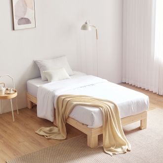 동서가구 케어 편백나무 통원목 무헤드 S 침대 프레임