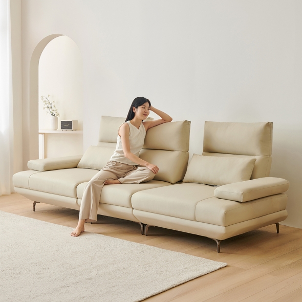 [단독특가] 동서가구 뮤즈 실리콘 레더 스윙 가죽 소파 4인 3인 가죽소파