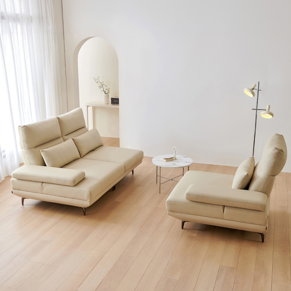 [단독특가] 동서가구 뮤즈 실리콘 레더 스윙 가죽 소파 4인 3인 가죽소파