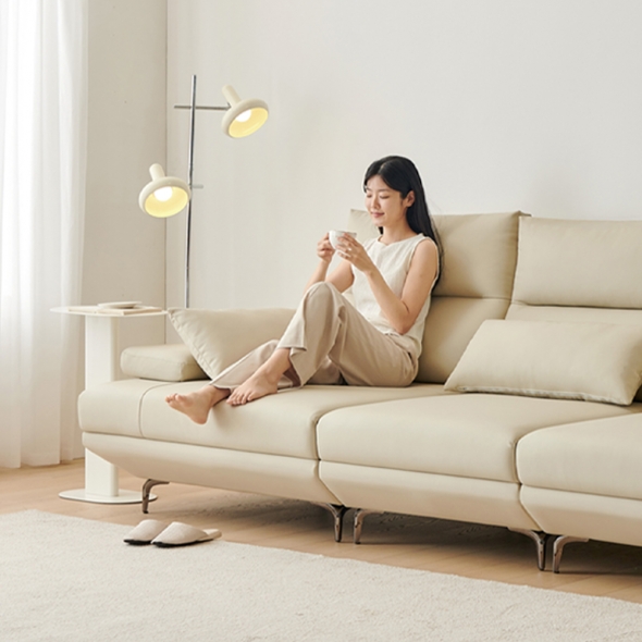 [단독특가] 동서가구 뮤즈 실리콘 레더 스윙 가죽 소파 4인 3인 가죽소파