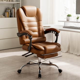 HUMI HM10 가죽 사무실 리클라이너 발받침 회전 의자