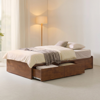 동서가구 마리 무헤드 3서랍 수납침대 월넛 서랍높이 260 SS DF928543