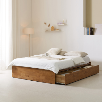 동서가구 마리 무헤드 3서랍 수납침대 월넛 서랍높이 260 Q DF928545