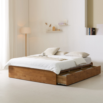 동서가구 마리 무헤드 3서랍 수납침대 월넛 서랍높이 260 K DF928547