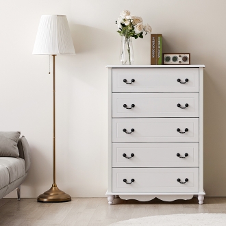 동서가구 EDF화이트 5단 엔틱 서랍장