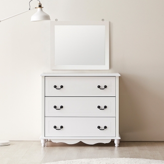 동서가구 EDF화이트 콘솔 3단 서랍장 (엔틱 수납화장대)