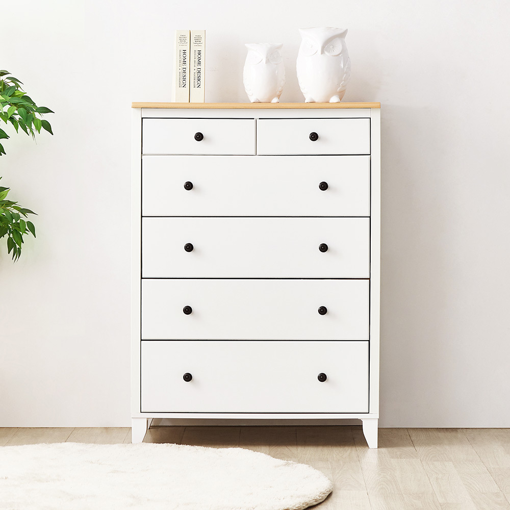 동서가구 밀리오베 화이트 엔틱 800 6단 서랍장