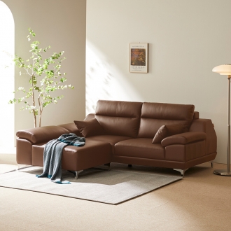 [단독특가]동서가구 뉴테라 천연면피가죽 3인 4인 소파(스툴선택)