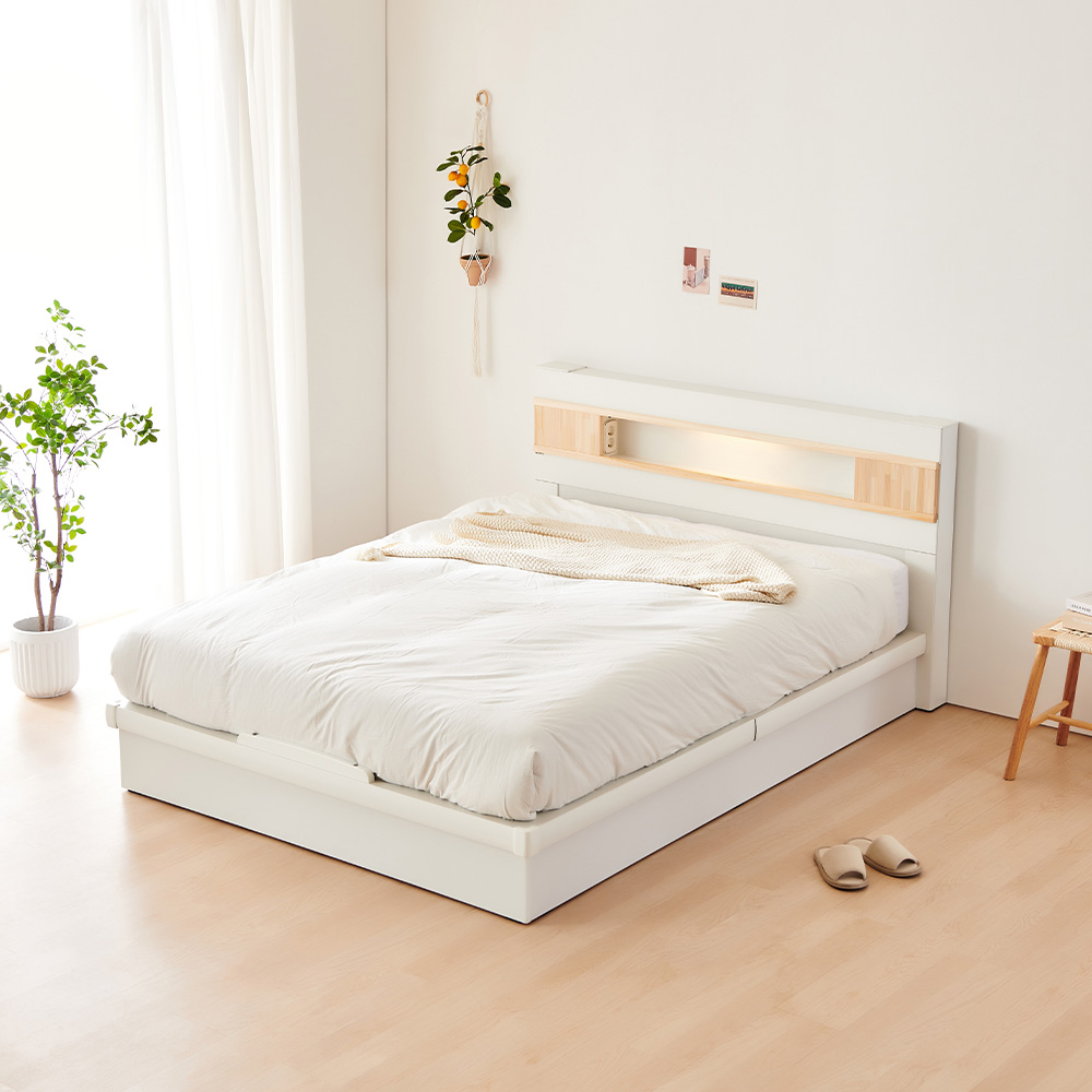 [단독특가] 동서가구 디아 LED편백 평상형 SS/Q 침대 (+매트리스 선택)