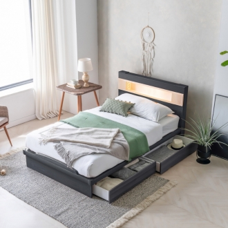 동서가구 세렌 LED편백 SS수납침대(독립매트)