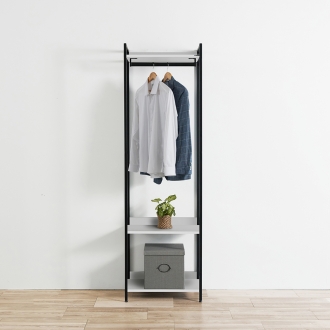 동서가구 쏘노 LPM 오픈형 600 철제 드레스룸 1단 행거 옷장 3colors