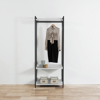 동서가구 쏘노 LPM 오픈형 800 철제 드레스룸 1단 행거 옷장 3colors