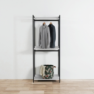 동서가구 쏘노 LPM 오픈형 800 철제 드레스룸 2단 행거 옷장 3colors