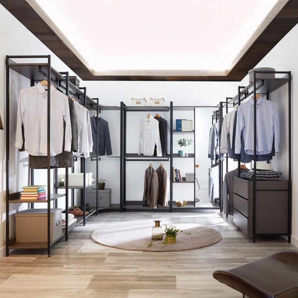 [단독특가]동서가구 쏘노 LPM 철제 시스템 드레스룸 옷장 전신거울 수납 선반장 14종 3colors