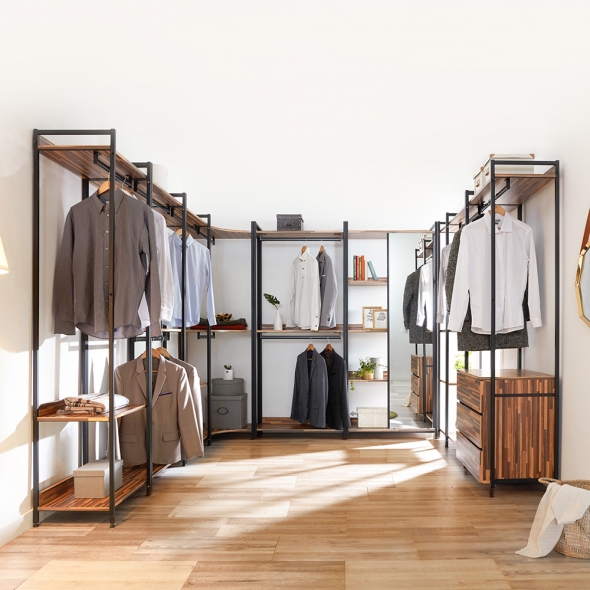 [단독특가]동서가구 쏘노 LPM 철제 시스템 드레스룸 옷장 전신거울 수납 선반장 14종 3colors