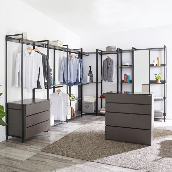 [단독특가]동서가구 쏘노 LPM 철제 시스템 드레스룸 옷장 전신거울 수납 선반장 14종 3colors
