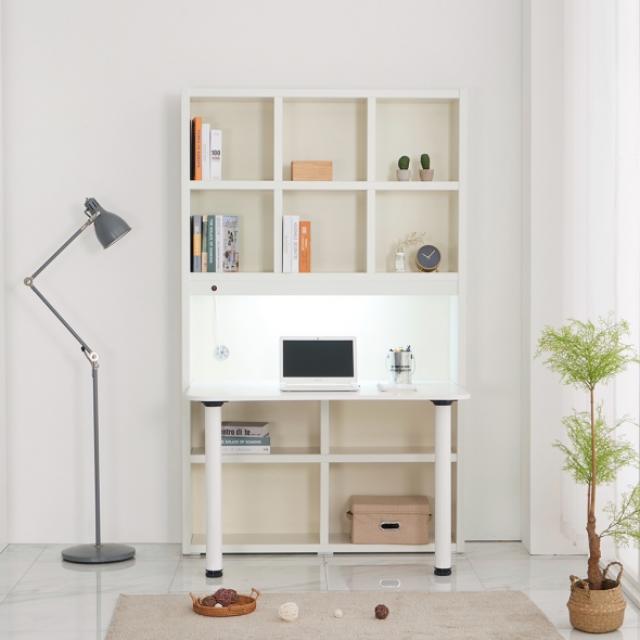 [단독특가] 동서가구 신학기 베스트 LED 정면 책상 책장 세트 16종