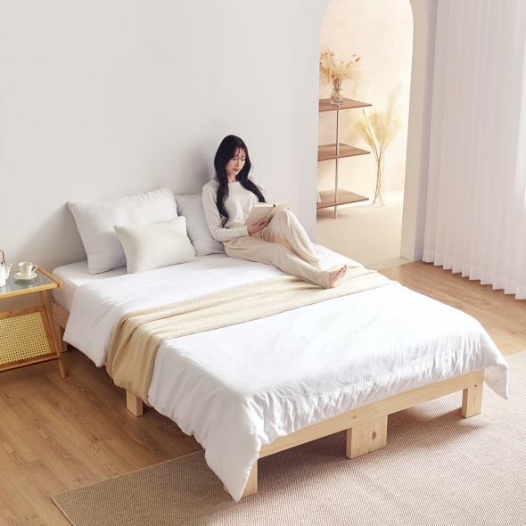 [단독특가] 동서가구 케어 편백나무 통원목 무헤드 S/SS/Q/K 모음 (+ 매트리스 선택)