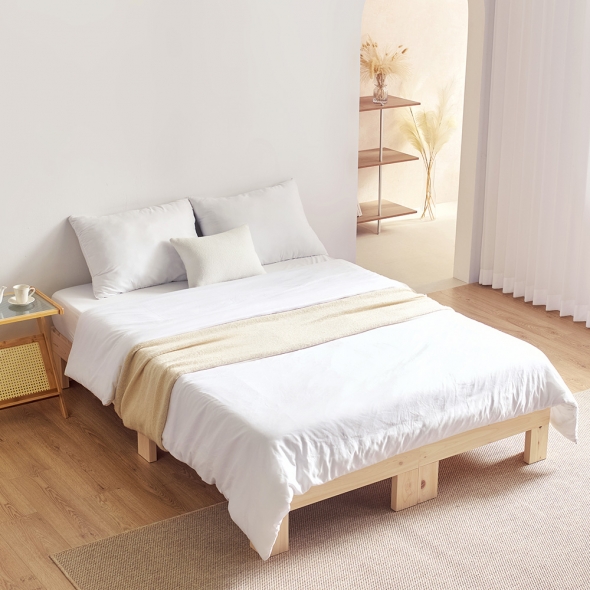 [단독특가] 동서가구 케어 편백나무 통원목 무헤드 S/SS/Q/K 모음 (+ 매트리스 선택)